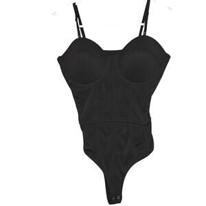 REORIA Women’s Black Sculpting Bodysuit Built In Bra Shapewear Size Large
